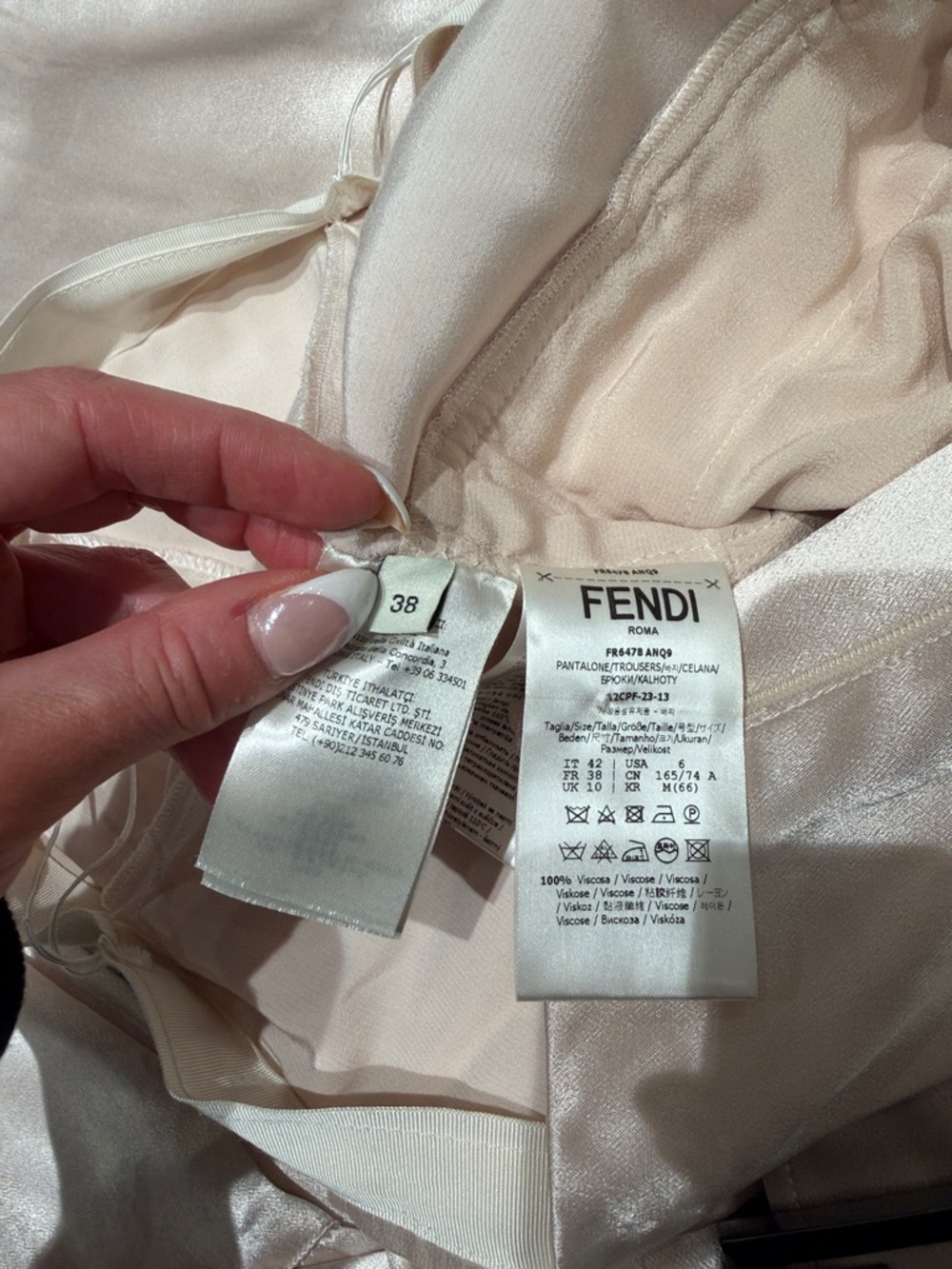 Fendi FF Baguette Buckle Embellished Satin Cargo Pants - Picture 9 of 17